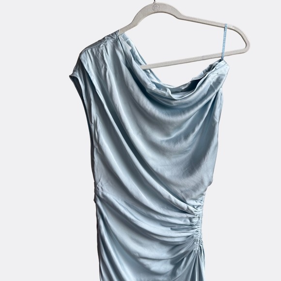NWT A.L.C. Penny Satin Maxi Dress Cascade Blue sz 0 - Picture 3 of 9